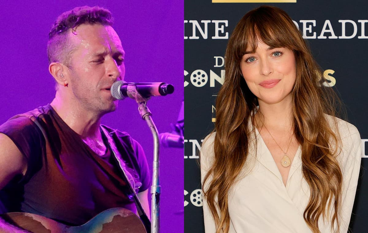 Coldplay's Chris Martin witnessed with Dakota Johnson on a remote broadcast thumbnail