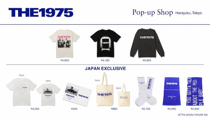 新品 THE1975 原宿ポップアップ限定Tokyo Main Vizusal Tee Tシャツ/カットソー(半袖/袖なし) 